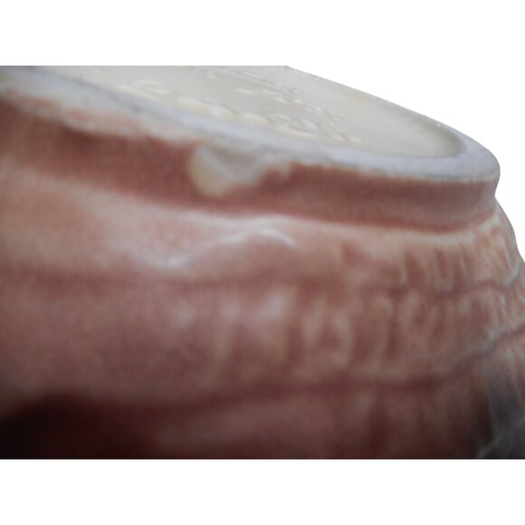 Vtg Hull Art Pottery 1940s WATER LILY Hull USA Jardinière Planter apricot walnut - Picture 7 of 7